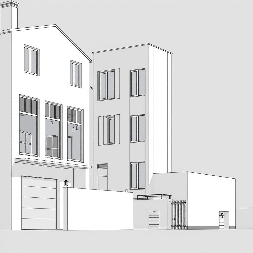 Modern residential construction with contemporary design